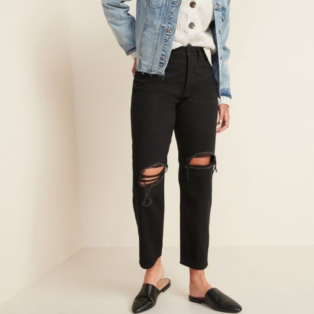 OLD NAVY EXTRA HIGH RISE BUTTON FRONT BOYFRIEND